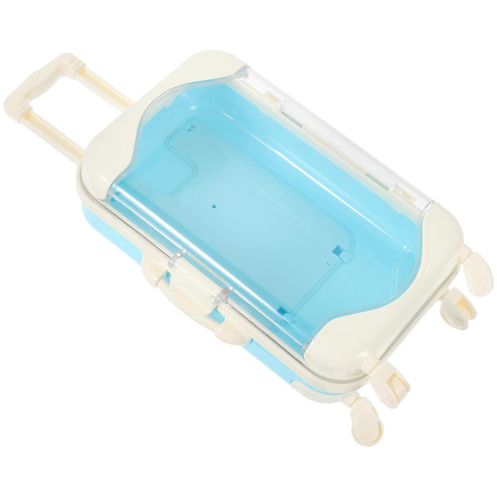 Compact Blue Miniature Doll Suitcase Accessory for Dollhouses & DIY Creative Models – Play Storage Holder with Vivid