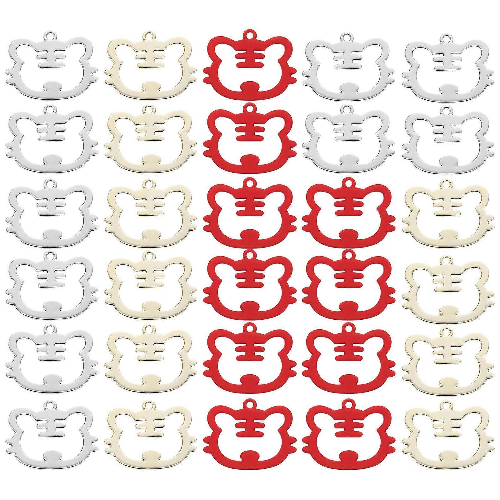 Sturdy Hollow Design Key Ring Pendant For Creative Craft Making Key Buckle Assorted Color 30 Pcs