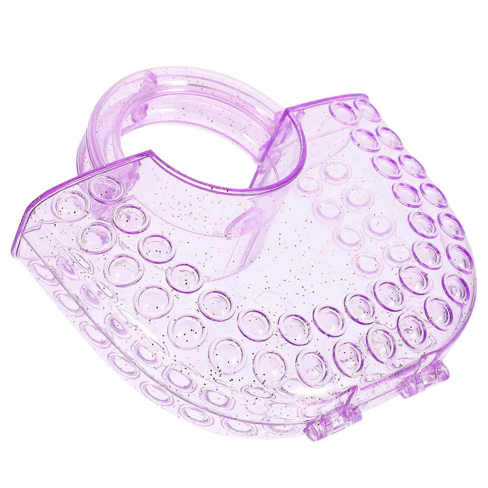 Cute Transparent Plastic Handbag for DIY Crafts, Glittering Jewelry Storage Bag for Daily Use, Birthdays, Weddings and Festivals