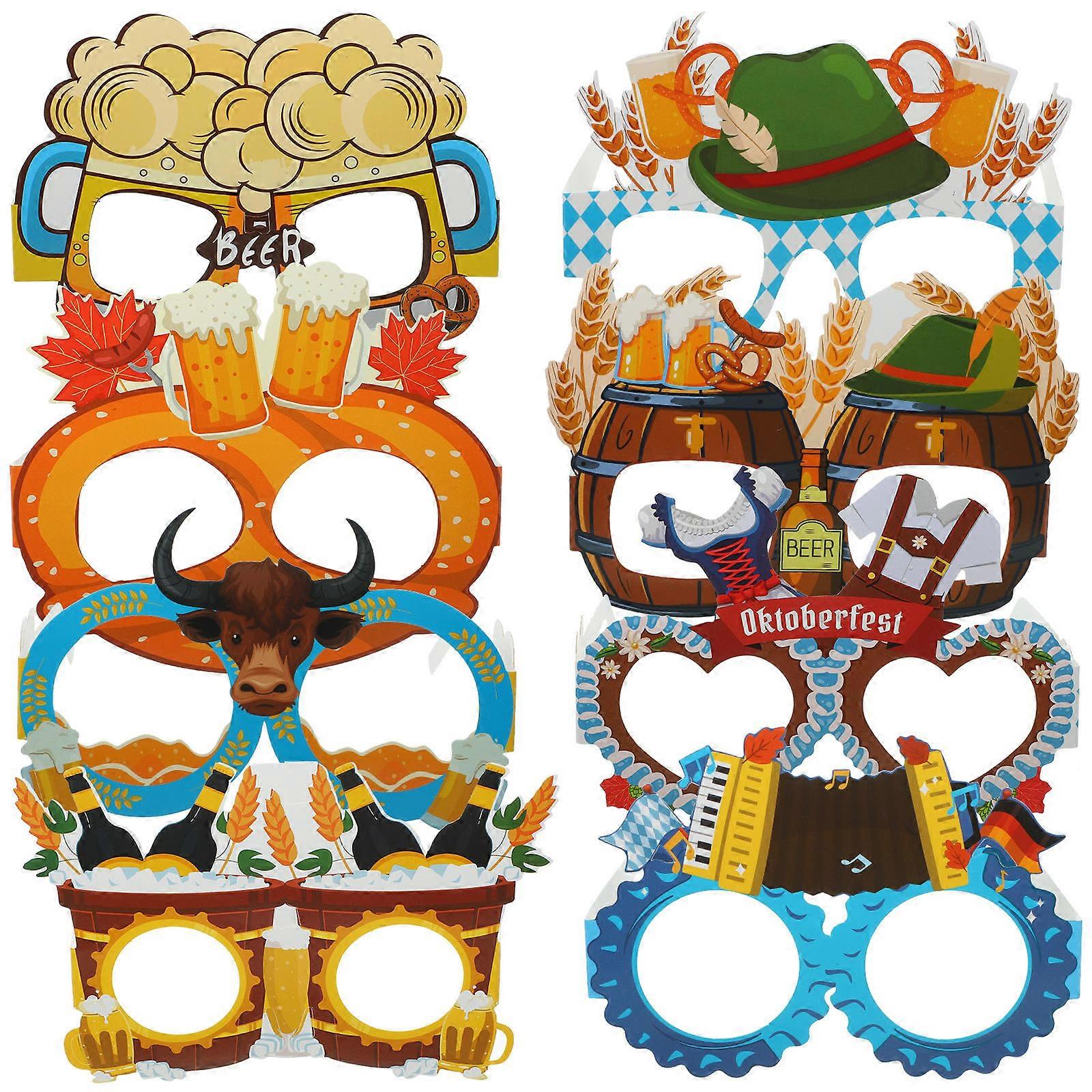 a refined and engaging product description based on the title you provided:
**24pcs Oktoberfest Photo Props Fun Paper Eyeglasses for Party