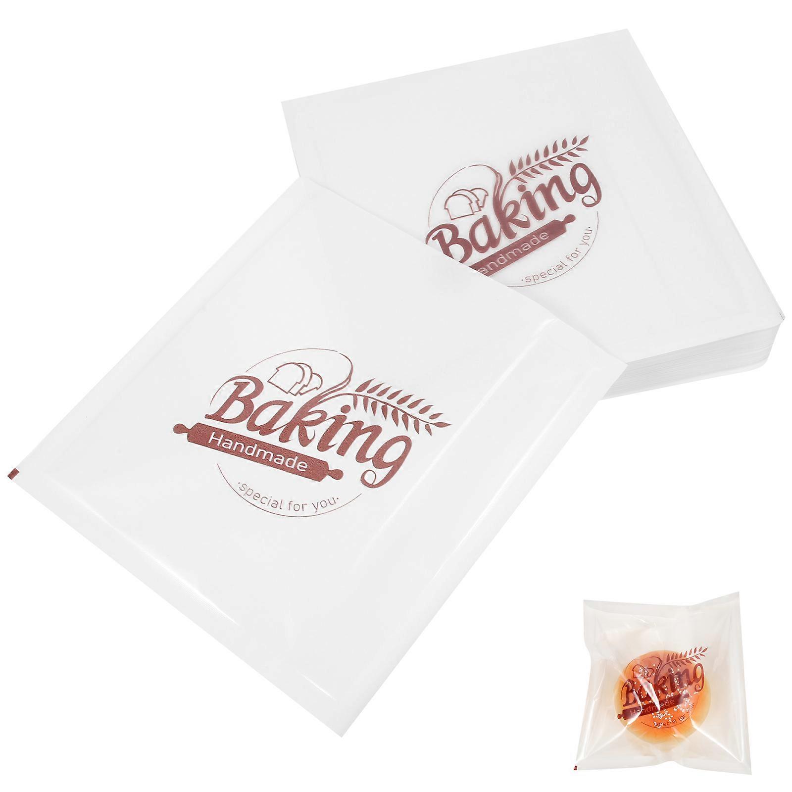 100Pcs Greaseproof Kraft Paper Bags For Donuts And Pastries Perfect For Baking Enthusiasts 18X18CM Oil-Proof Suitable For Various Occasions