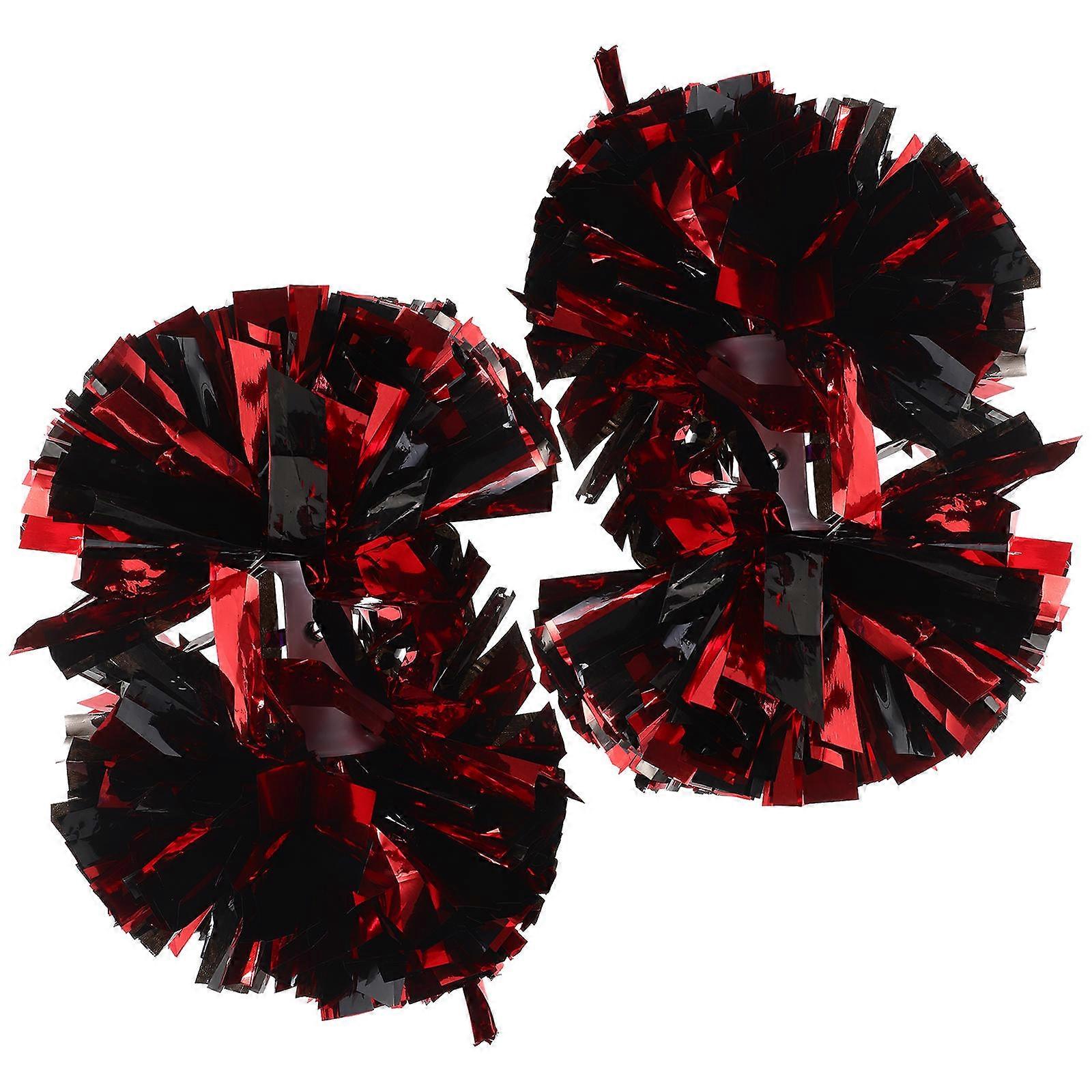 Cheerleading Pom Poms for Dance Use with Shiny Decor Assorted Color 2pcs PET
