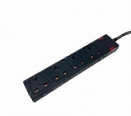 4 Way Socket with Cable 3G1.25, 2M, Black, with Indicate Light, Child-Resistant Sockets