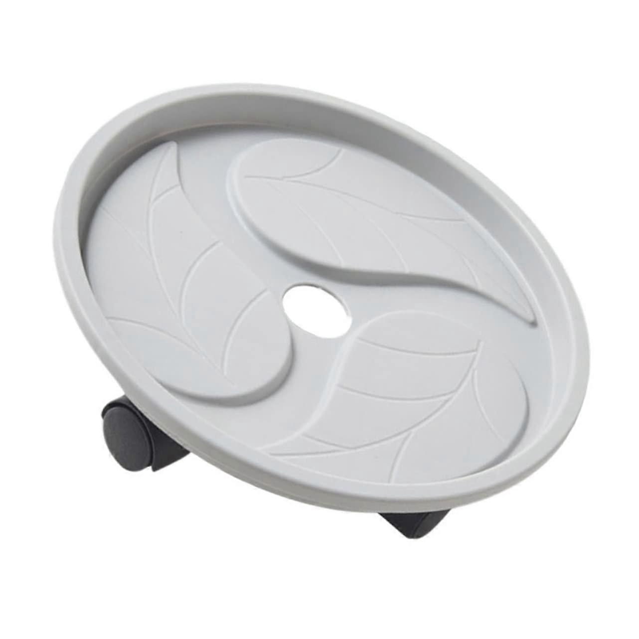 Planter Caddy With Removable Wheels, Round Gray Plant Pot Base, Indoor Use, Easy to Clean, Fits Most Pots