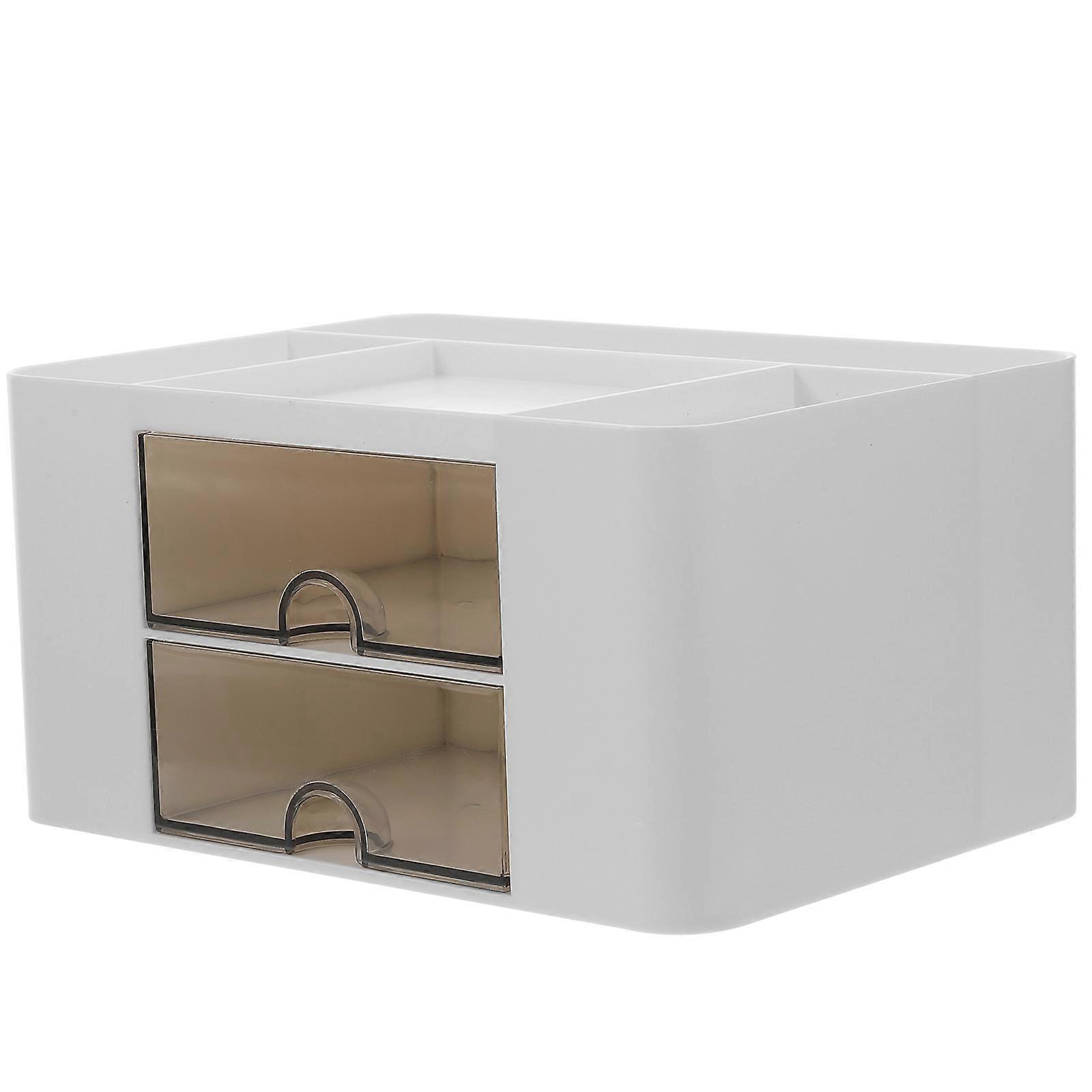 Desktop Cosmetic Storage Box Multifunctional Tabletop Organizer With Drawer for Office, Home, and School Use