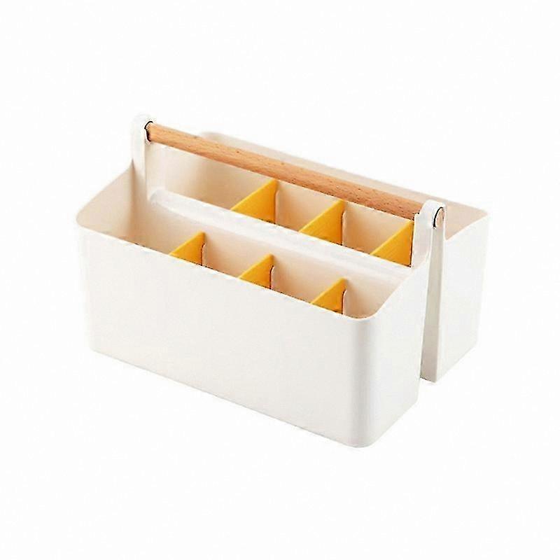 Multi-Functional Plastic Desk Organizer with Divided Storage for Office and Home Use