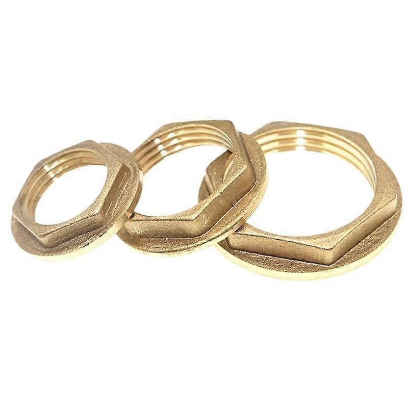 BSP Female Thread Brass Pipe Fitting Hex Locking Nuts with Flange for Water Tank 5 1/4" 3/8" 1/2" 3/4" 1" Sizes 26mm