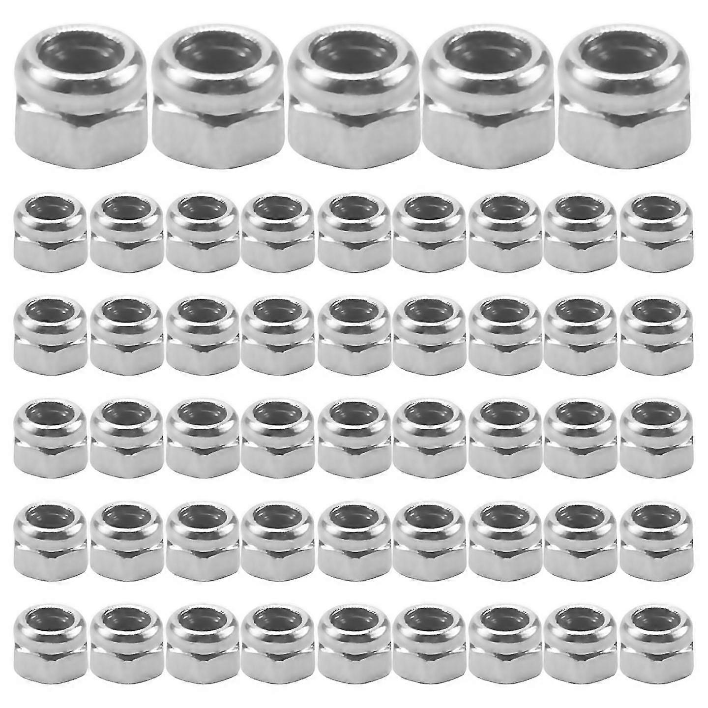 Pour 50pcs M2 Zinc Plaqué Nylon Autobloquant Insert Hex Lock