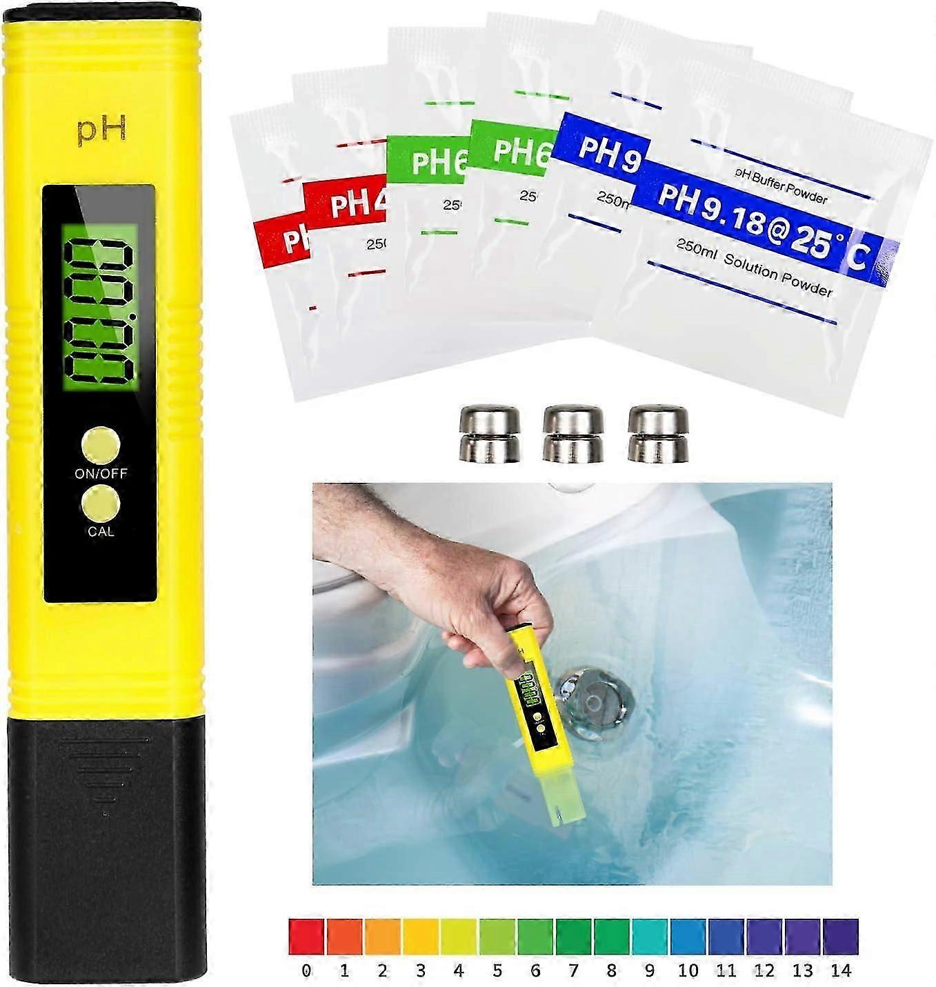 Digital pH Meter, Water Quality Tester with Digital LCD, Measurement Range 0-14 pH, 0.01 pH Precision, for Drinking Water, Aquariums, Hydroponics, Poo