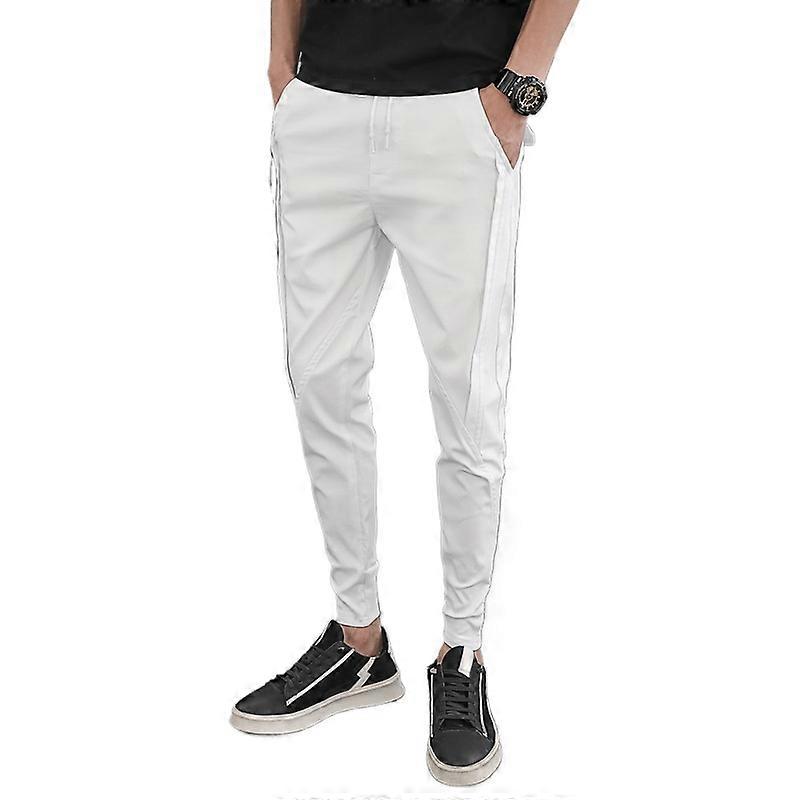 2021 summer new multi color thin casual pants men nine point pants slim small
