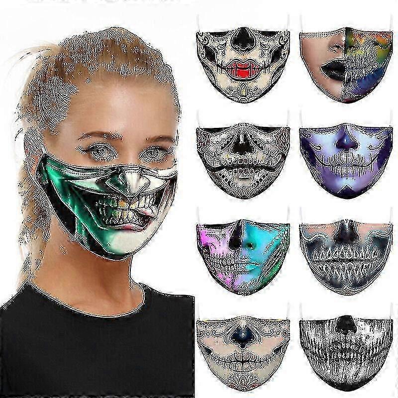 Halloween Skull Bike Motorcycle Face Mask Reusable Washable Protection Cover