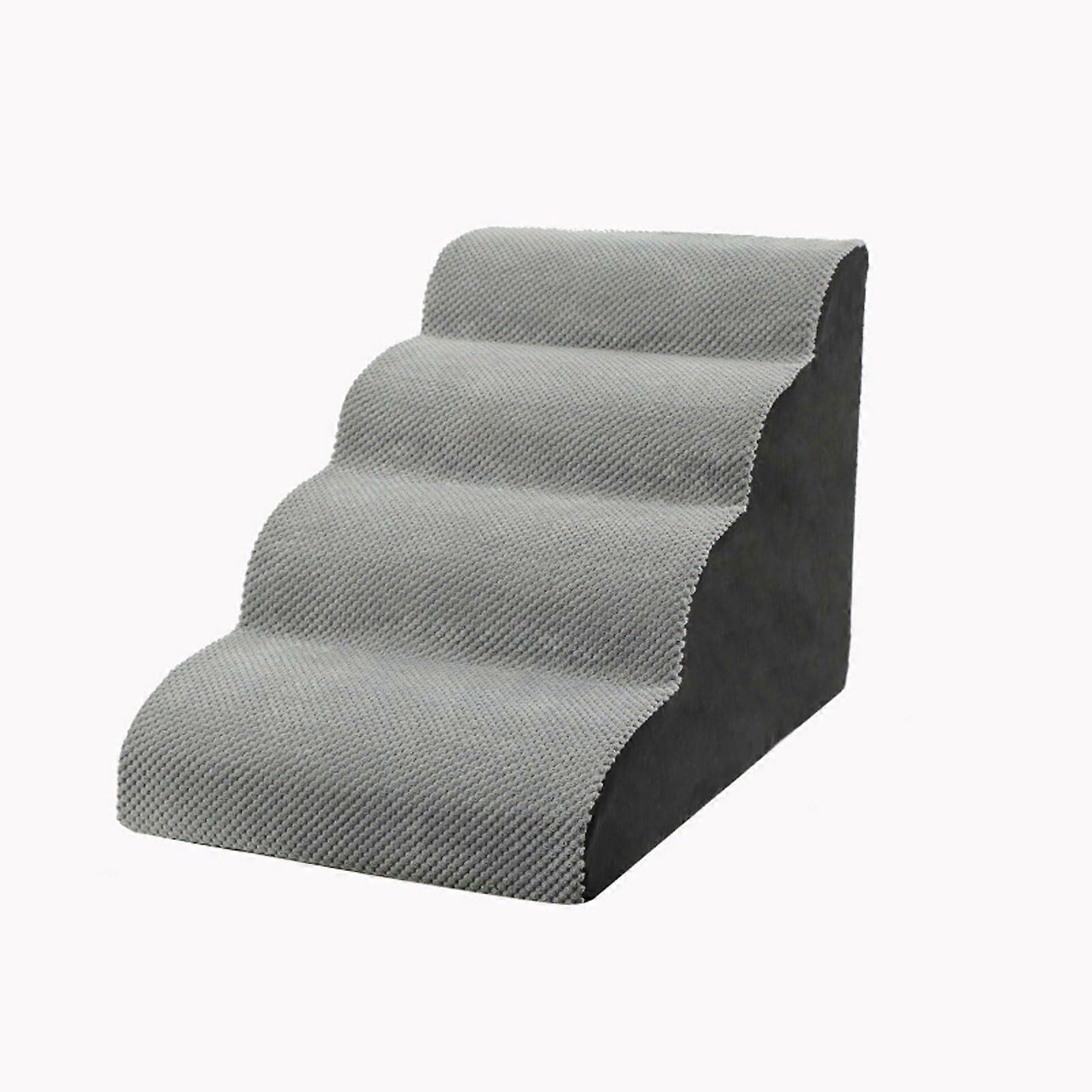 Pet stairs, dog stairs with removable waterproof cover, 3step dog stairs with nonslip bottom for small dogs and cats (Size: 4 Steps)