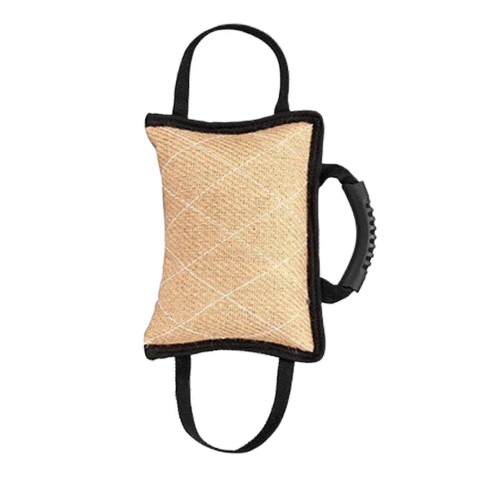 Dog Bite Pillow - Interactive Tug of War Toy for Medium and Large Dogs, Durable Khaki Fabric, User-Friendly Design