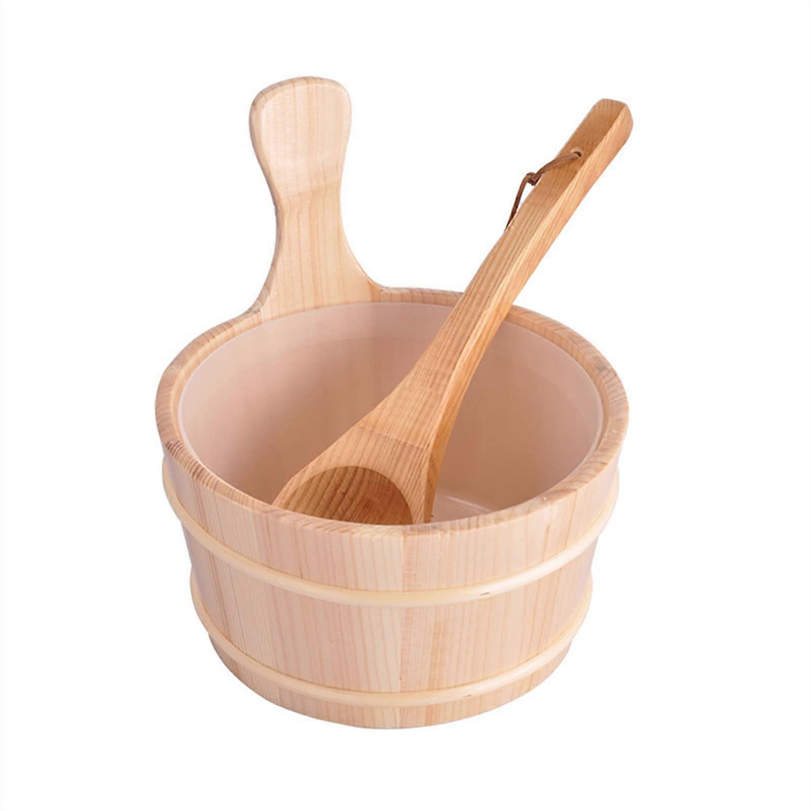 White Pine Sauna Bucket Sauna Accessories Includes Handle Workmanship Sauna Bucket 4.0 L Includes Plastic Insert