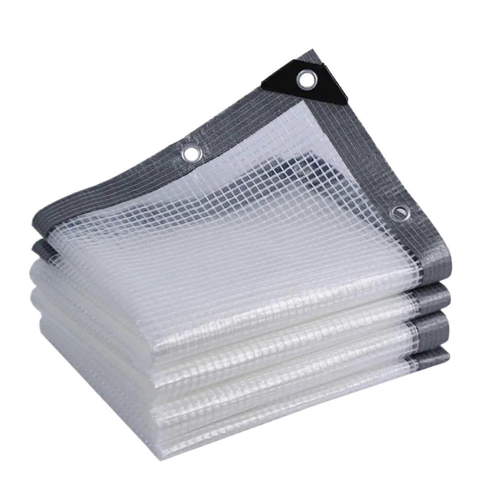 Abdeckplane Transparent 0.3mm PE Mesh Reinforced Weatherproof Tarp 100x300cm White Transparent Floordirekt