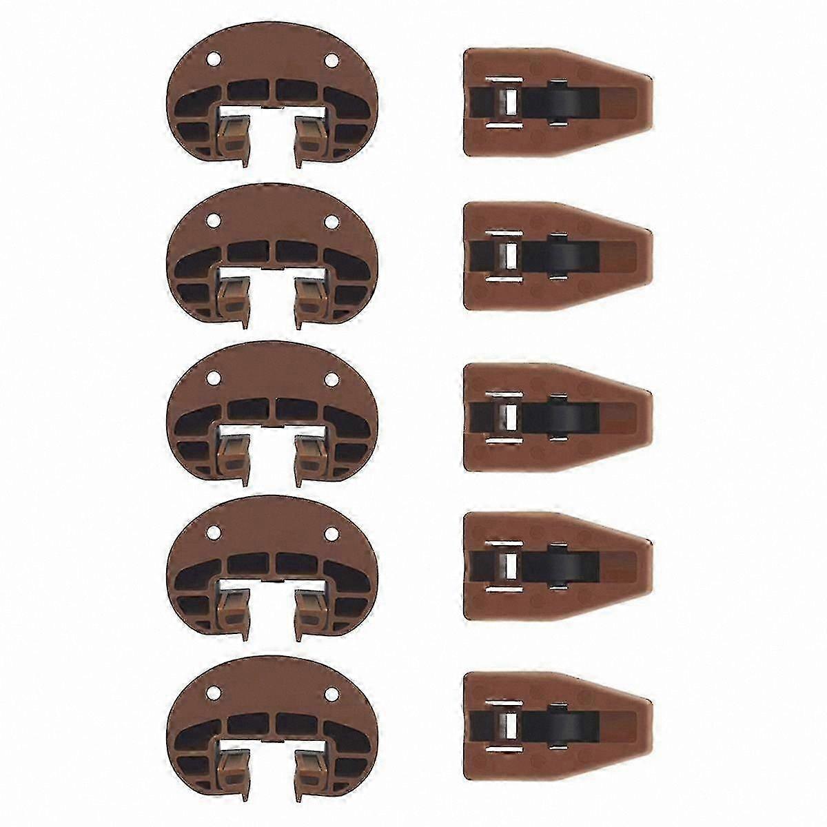 Plastic Drawer Slide Guides with Roller Stopper for Undermount Dresser Drawers, 5 Pairs