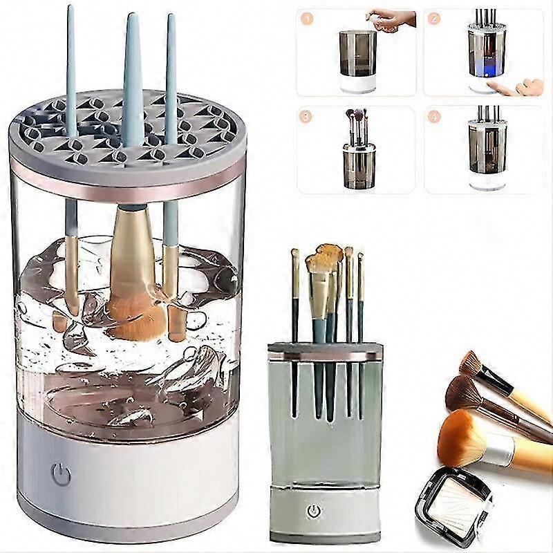 Automatic electric makeup brush cleaner and dryer machine for quick cleaning