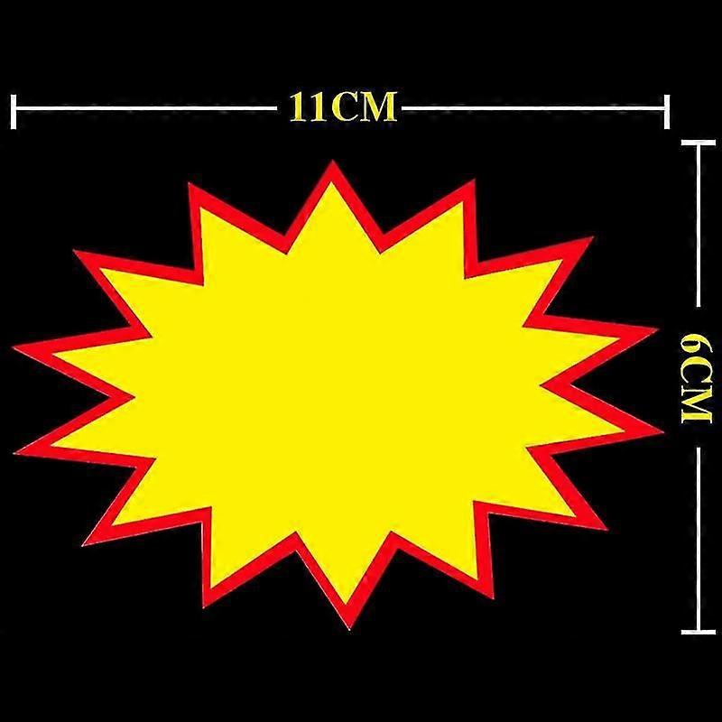 50 Pcs 11x6cm / 4.3x2.3 Polegadas Yellow Blank Store Sinal de varejo Sinal de preço de preço
