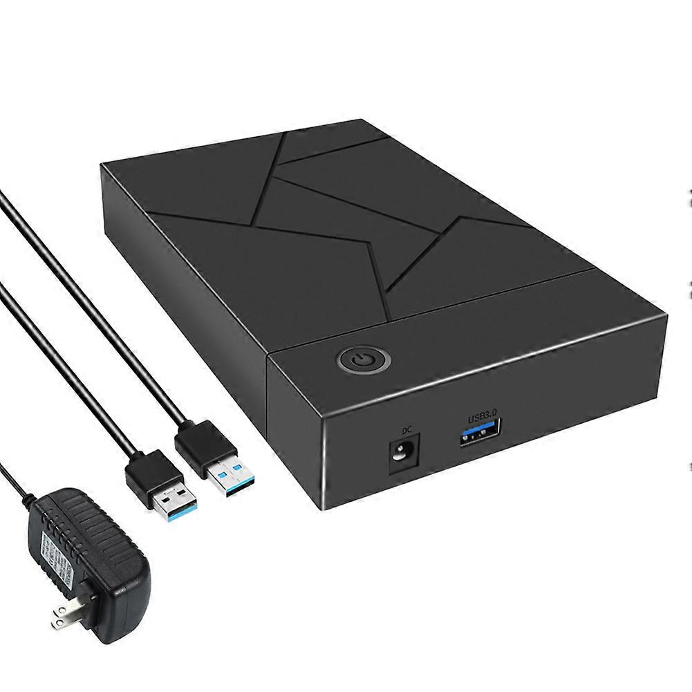3.5 Inch HDD Enclosure USB 3.0 to SATA Hard Drive Case SSD Enclosure External Solid State Hard Drive Disk Box-US Plug