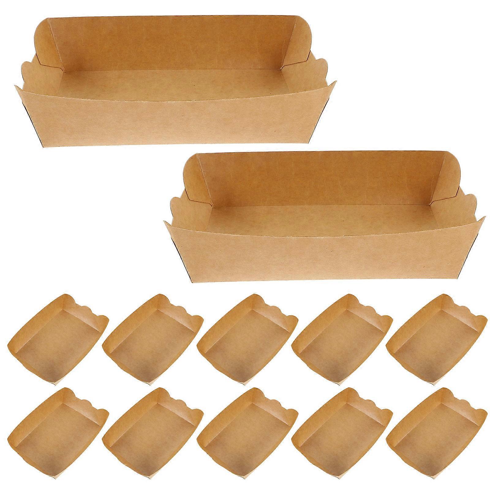 Brown Kraft Paper Food Containers for Storage Microwavable and Portable Design Suitable for French Fries and Chicken 100pcs