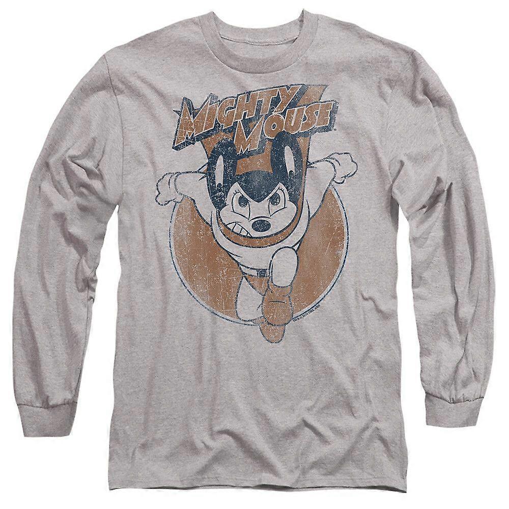 Mighty Mouse Flying With Purpose Herren Langarm-T-Shirt Style 502