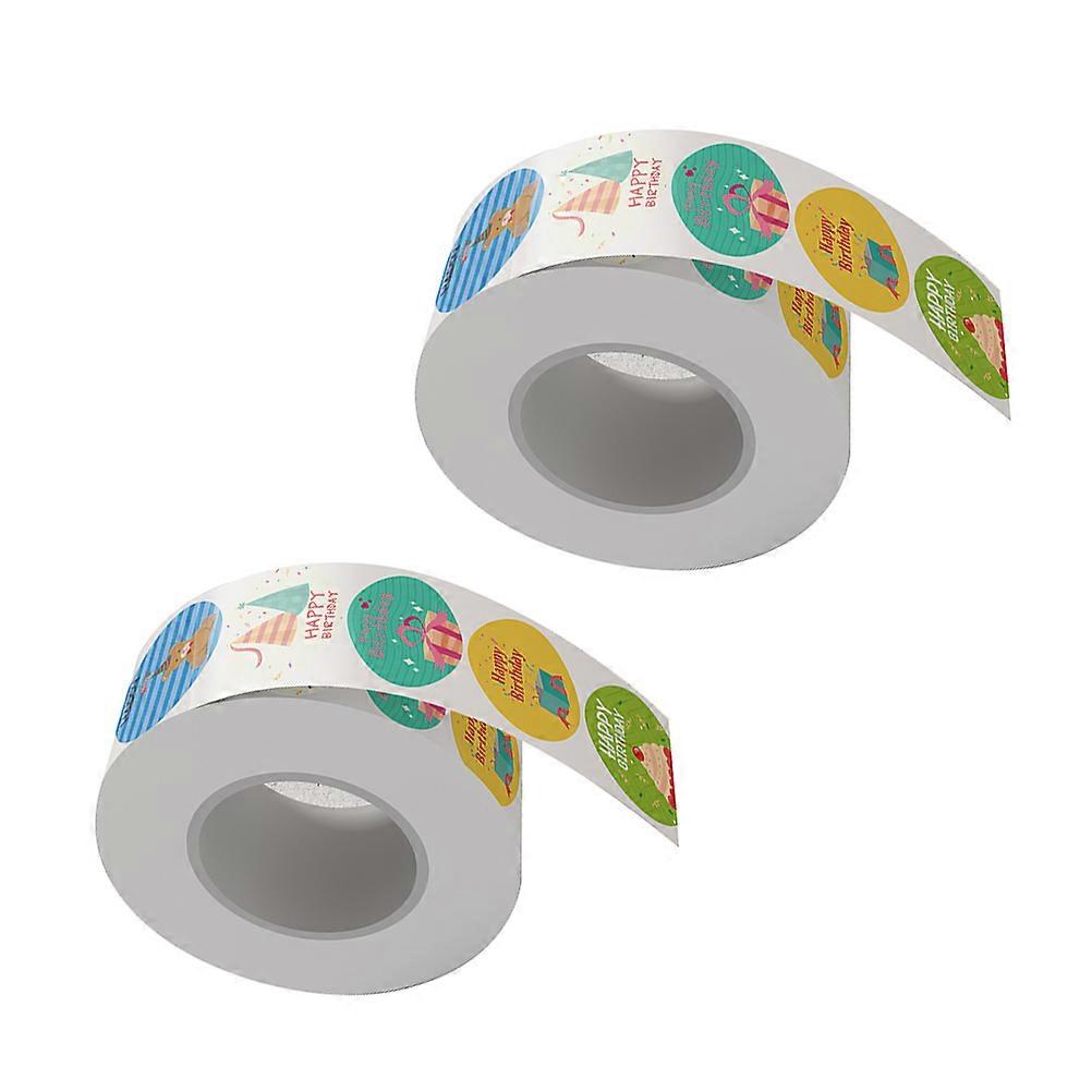 Envelope Seal Stickers Cartoon Roll for Flower Packaging Paper Assorted Color for Sealing 2 Rolls