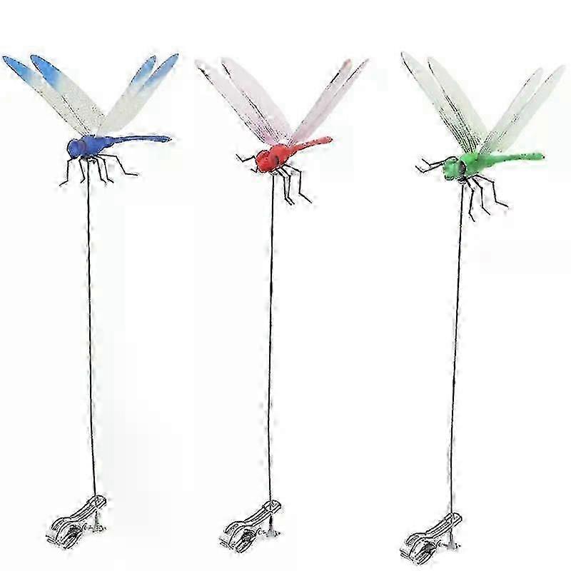 3-8pack Simulation Dragonfly Clip Bug Deterrent Realistic Dragonfly Clip Bug Repellent Clip On Dragonfly For Hat For Garden Decor Edition 0813