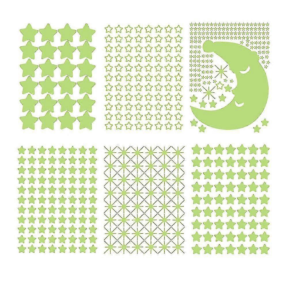 Luminous Moon And Stars Wall Decals