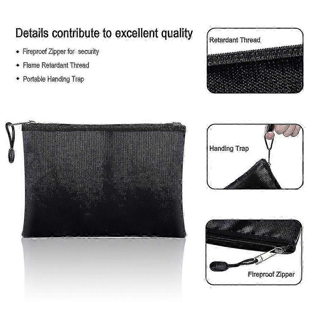 A4 Fireproof Safe Document Bag With 13 Pockets, Fire Water Resistant