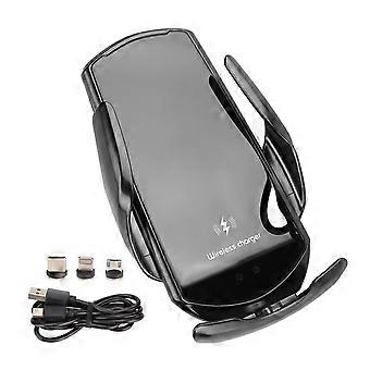 Smart Sensor Car Wireless Magenetic Charger Air Vent Mount Holder Q3 15W Cell Phone Fast Charging Black
