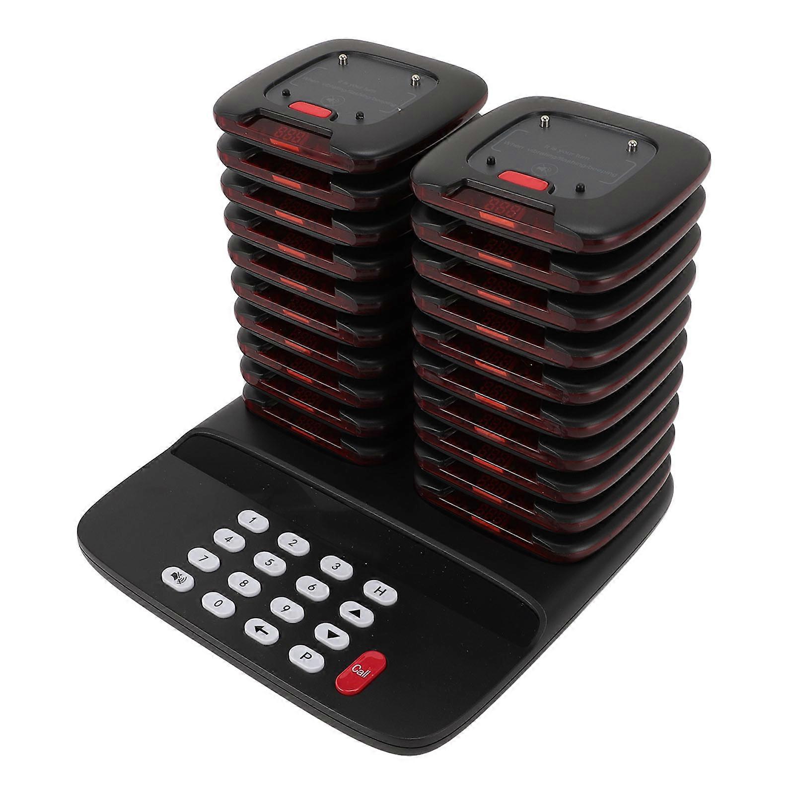 Wireless Restaurant Pager System 20 Units 1640ft Vibration Beep Flashing