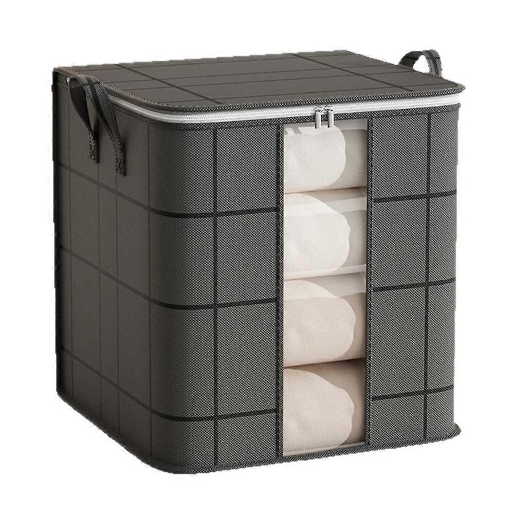 48 x 44 x 48cm Quilt Storage Bag Double Zipper Visible Window Clothes Container with Handle