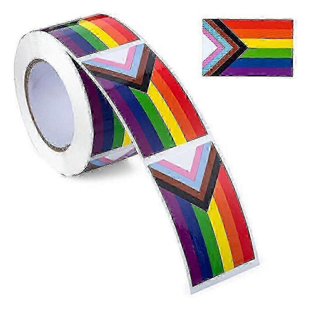 500pcs Progress Pride Rainbow Rectangle Flag Stickers For Gay Pride...
