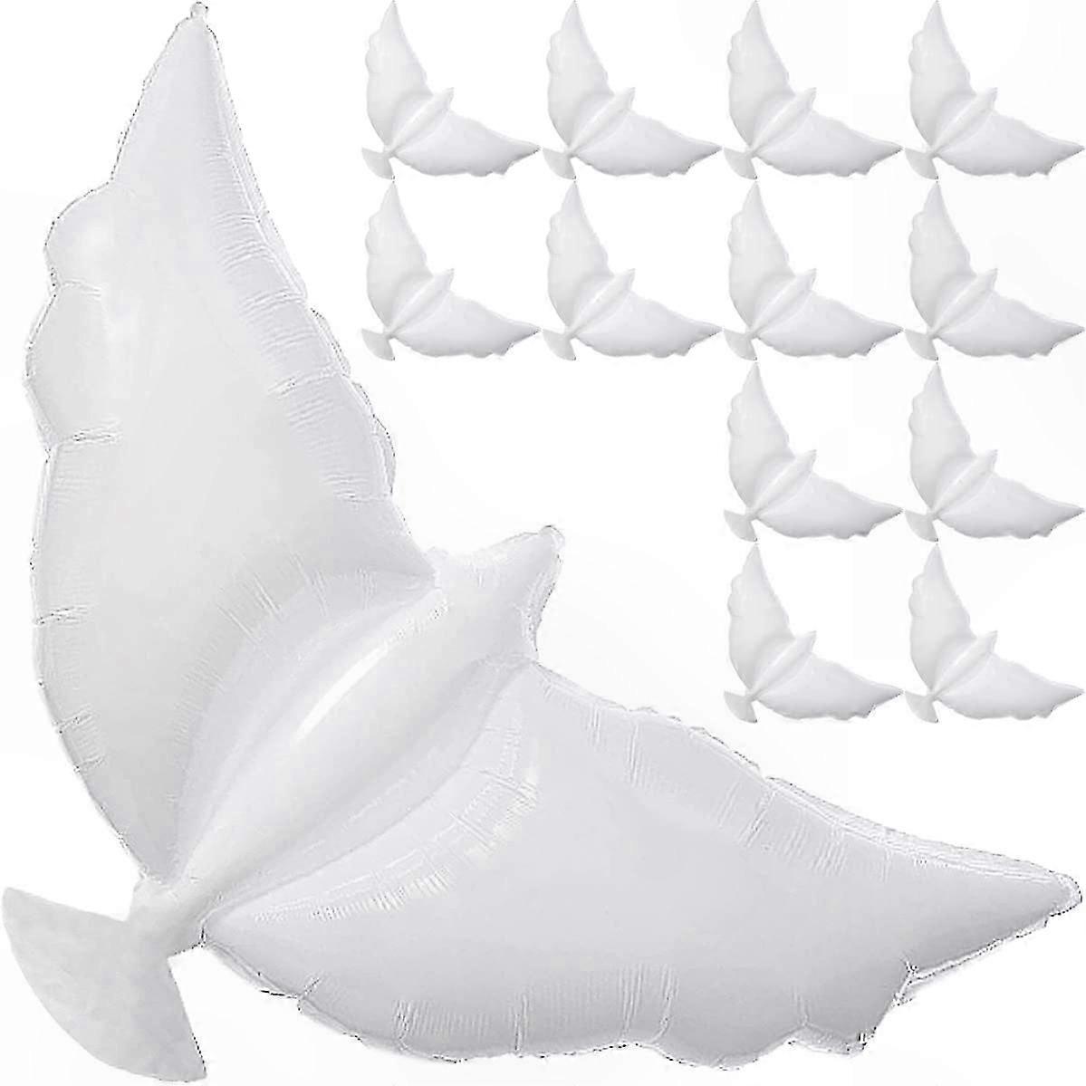 White Biodegradable Remembrance Balloons for Funeral Release 12-Pack Angel Theme