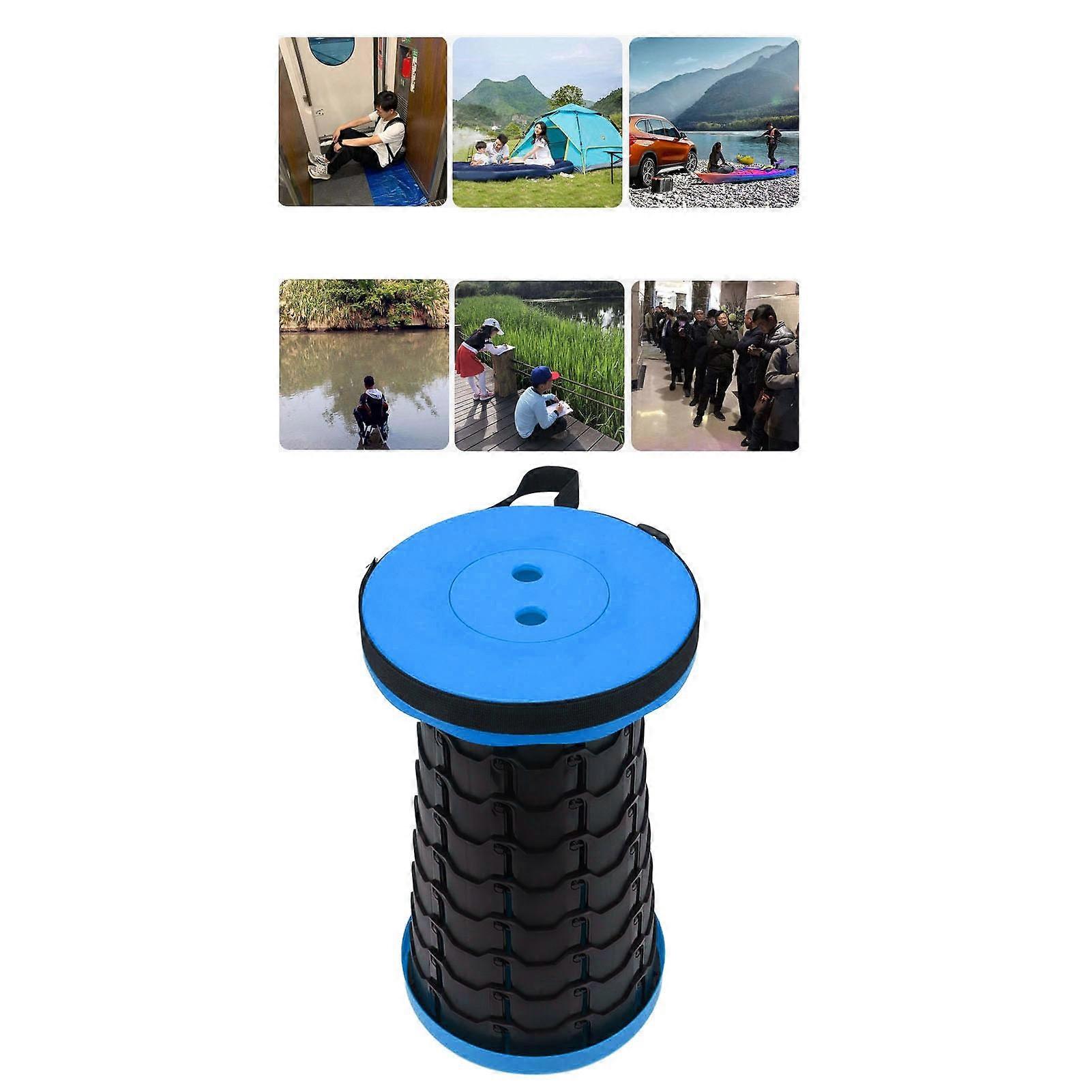 Telescopic Stool Portable Collapsible 45x25cm Blue, 6cm Height