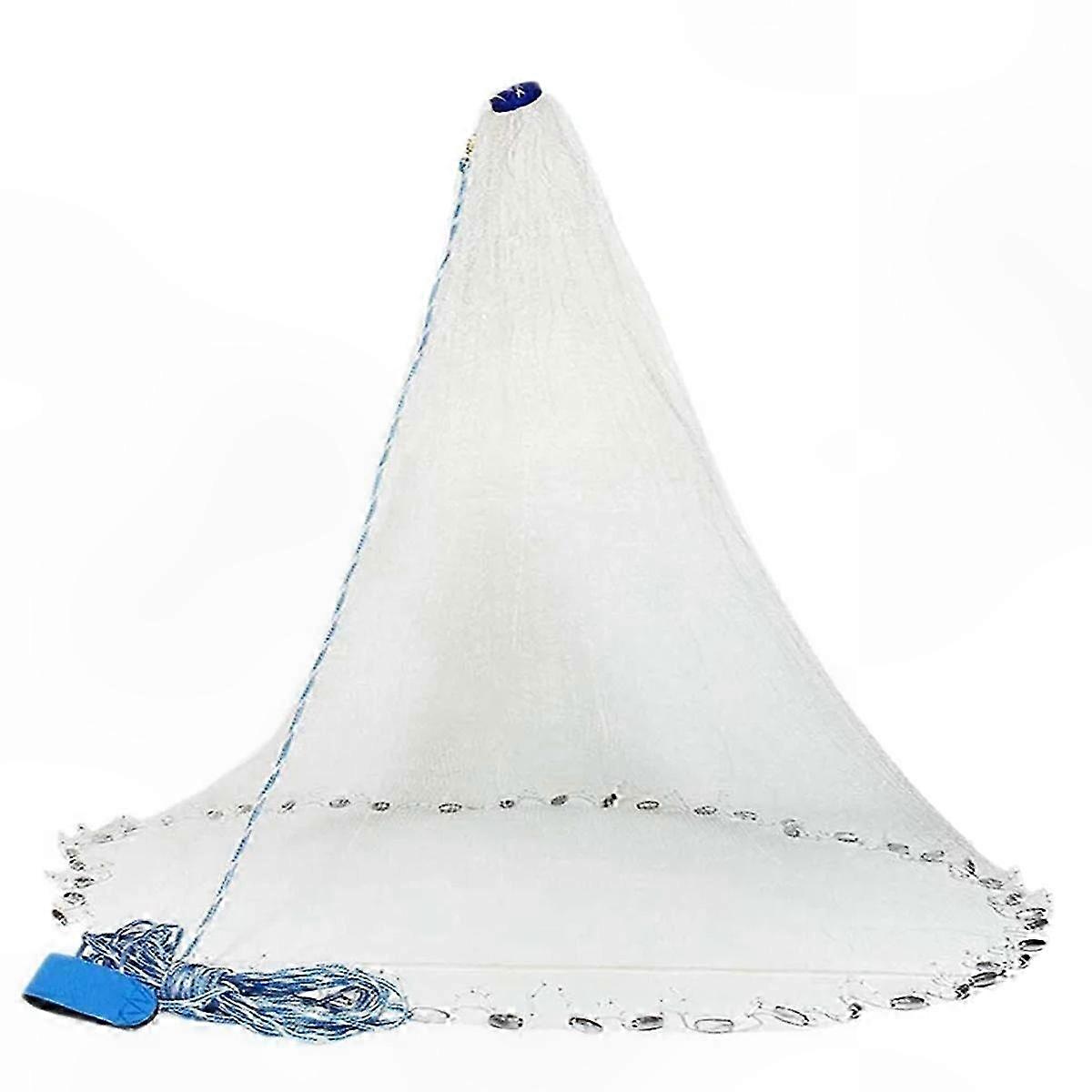 Casting Net for Saltwater Fishing with Zinc Sink Weights, 4/5/6 Ft Radius Bait Trap Mesh Net for Fishermen