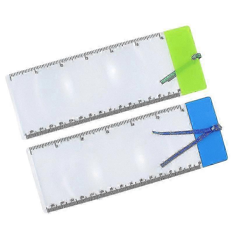 5PCS Magnifier Ruler Handheld Acrylic Magnifying Glass Portable Business Card Type PVC Bookmark Magnifying for Reading Fonts