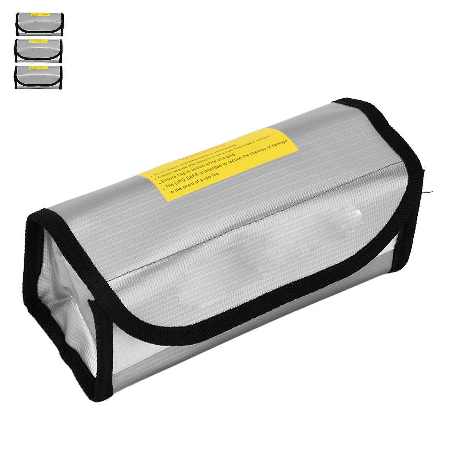 3pcs Lipo Battery Safe Bag 19.5x8x7cm Fireproof Explosion Proof