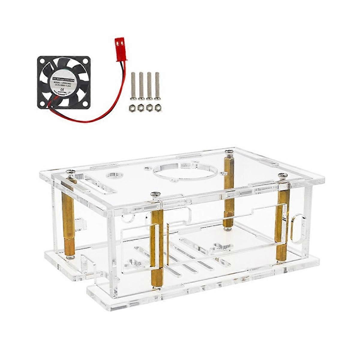 For RV2 Acrylic Case with Cooling Fan Cooler Transparent Shell for RV2 Development Board