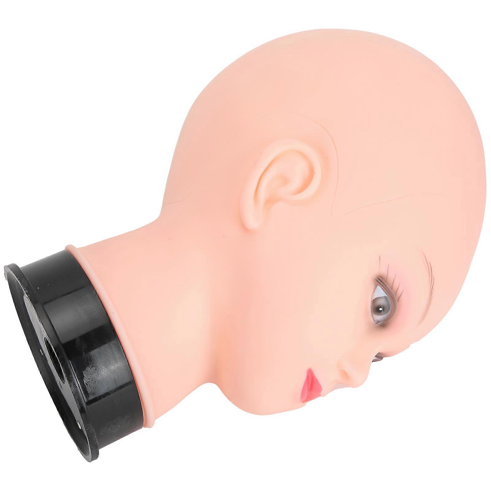 Mannequin Head Model Bald Manikin Doll Head Training Soft Wig Glasses Display Head
