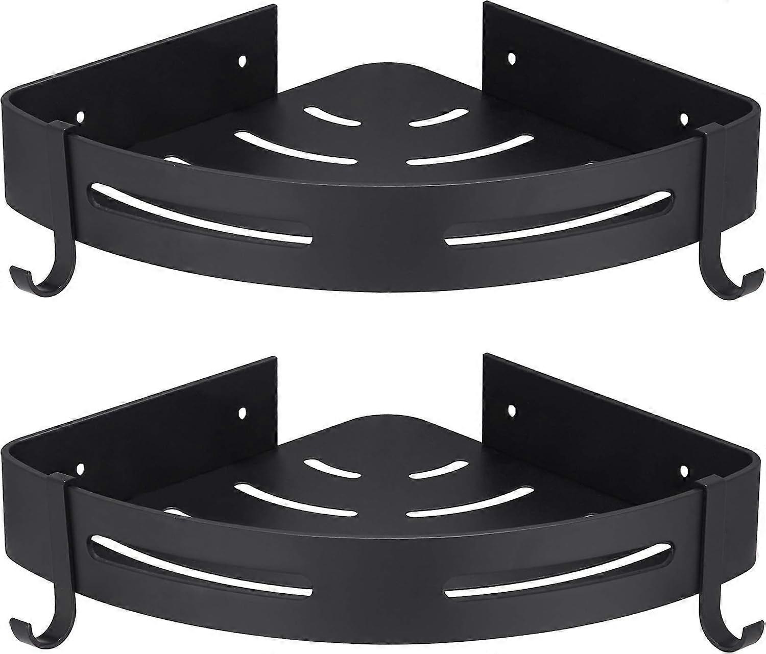 ブラックコーナーシャワーキャディ穴あけなしバスルーム収納シャワーバスルームアクセサリー