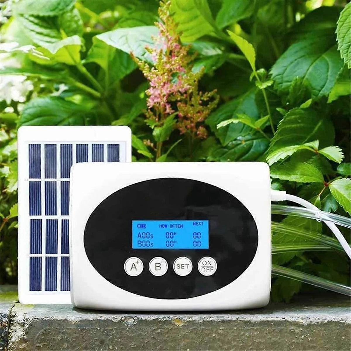 Intelligent Dual Pump Solar Watering Device for Timed Irrigation of Lazy People'S Balconies,Potted Plants,Watering Plant