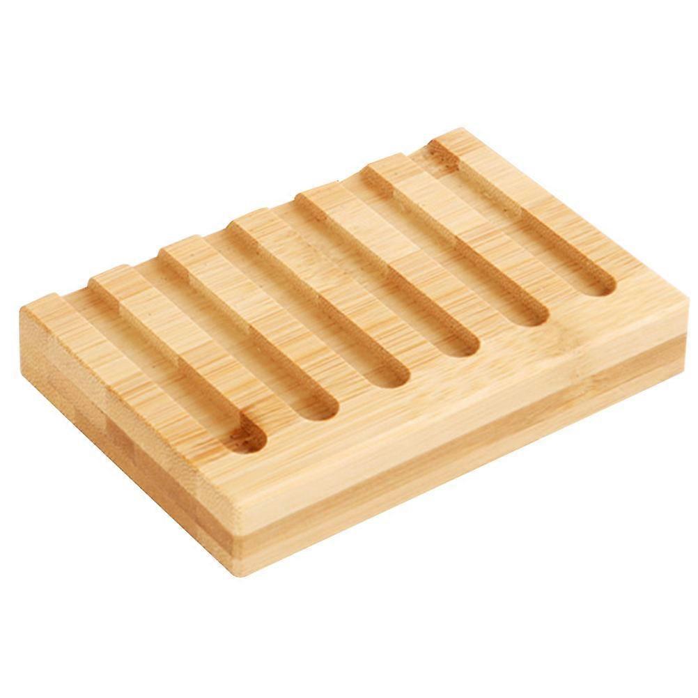 Self Draining Bamboo Soap Dish for Holding with 4Pcs Set for Home