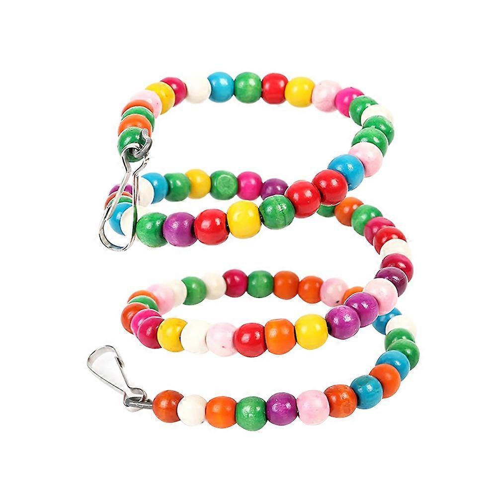 Parrot Toy Wood Beads Bird Toys for Parrot Use Rainbow Exercise