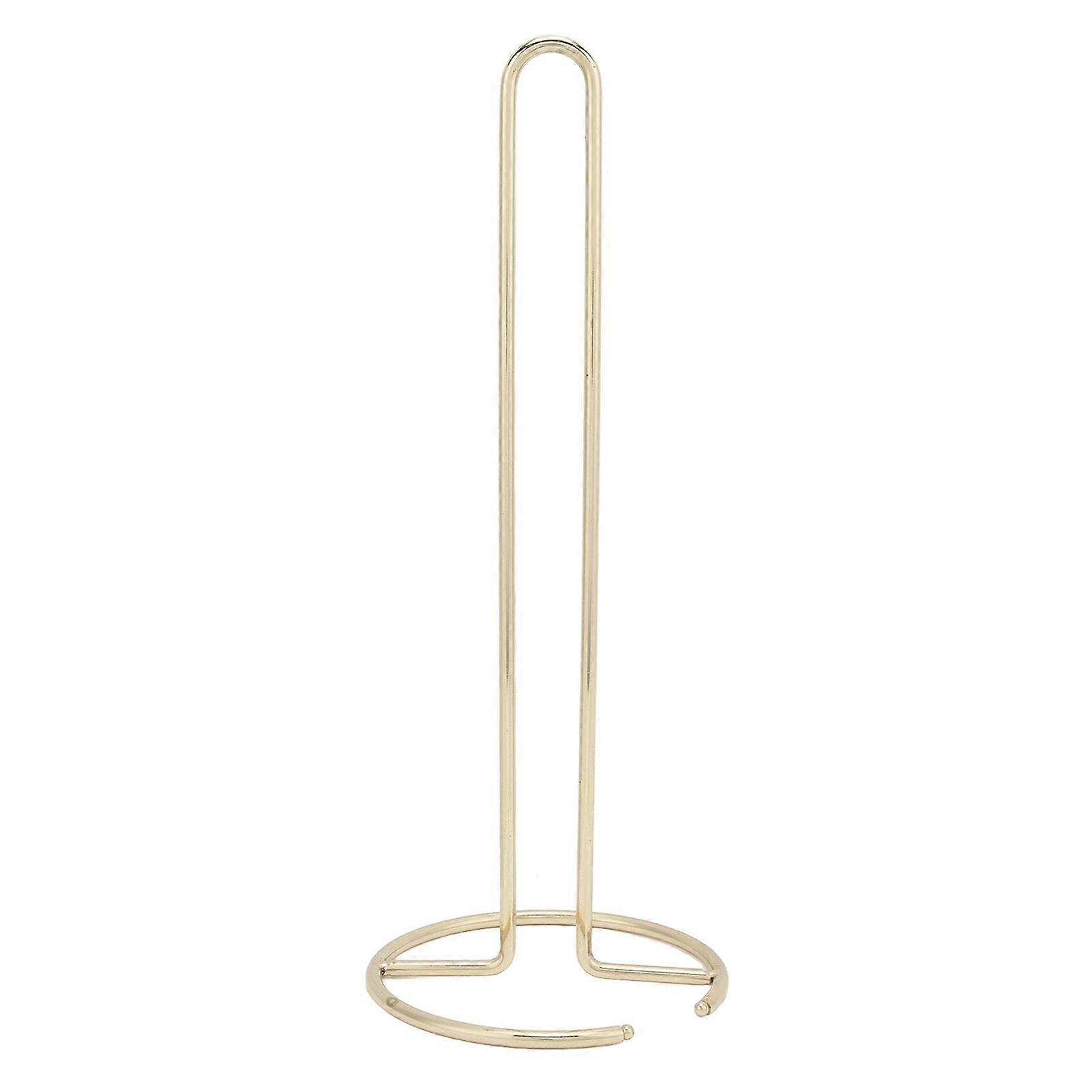 Wrought Iron Tissue Holder Smoother Surfaces Simple 1 Piece Molding Tissue Reserve Paper Holder for Office Kitchen Desktop Gold