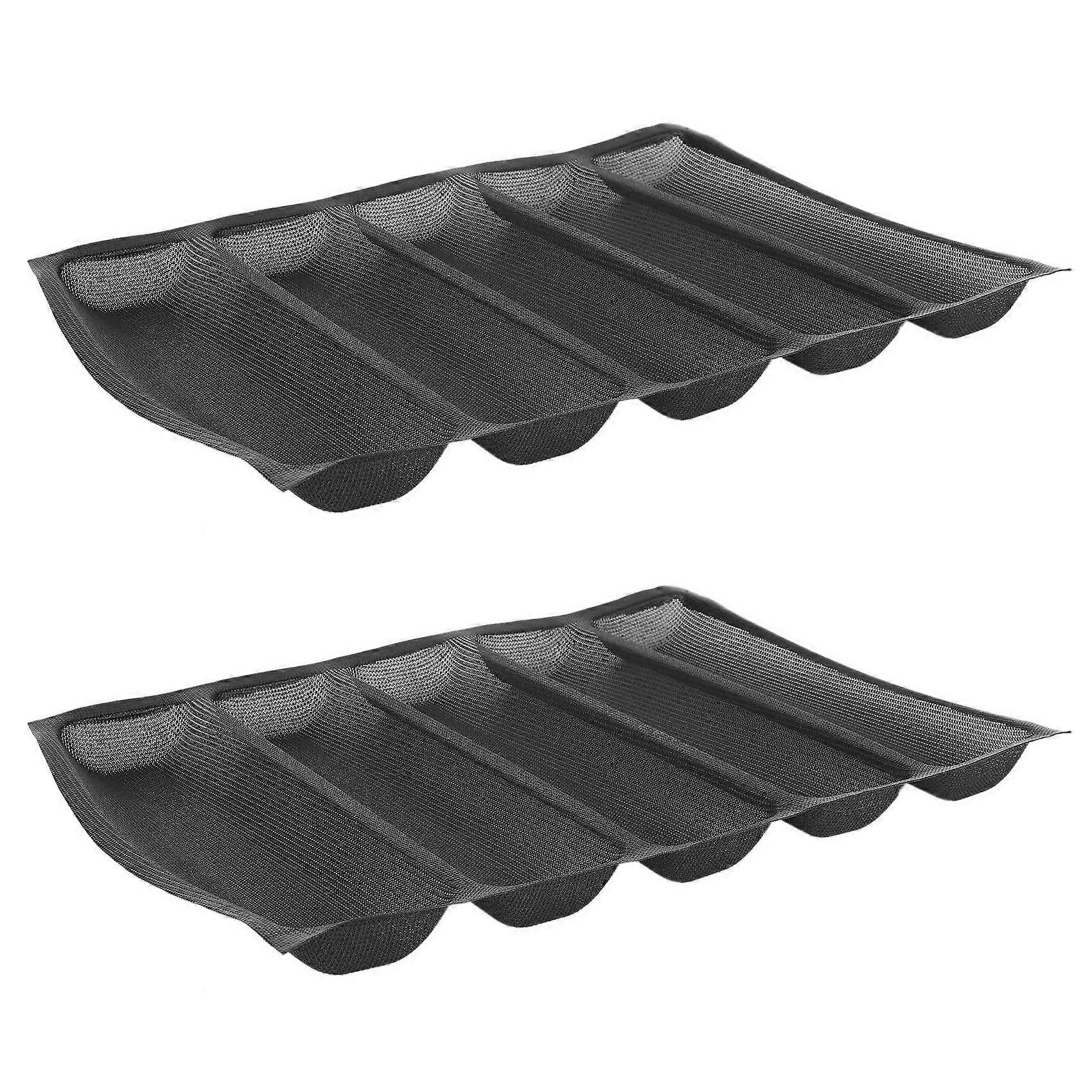2X Silicone 5 Indents Reusable Silform/Bread Mould Baking Form Food Grade