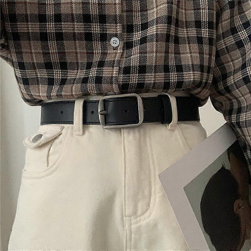 Retro pin buckle belt women's Korean style simple versatile student jeans belt unisex fashion trend bf style