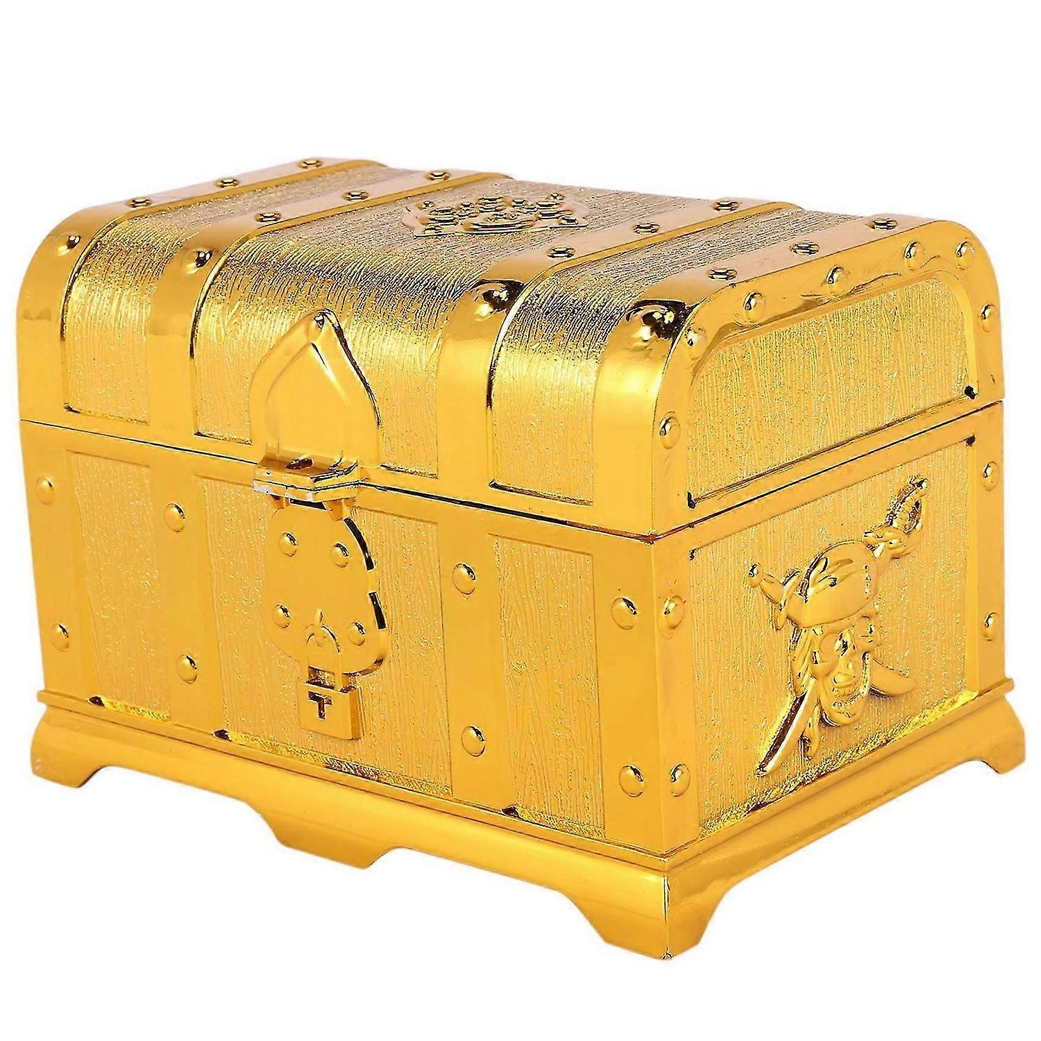 Treasure Chest Decorative Keepsake Jewelry Box Electroplating Gold