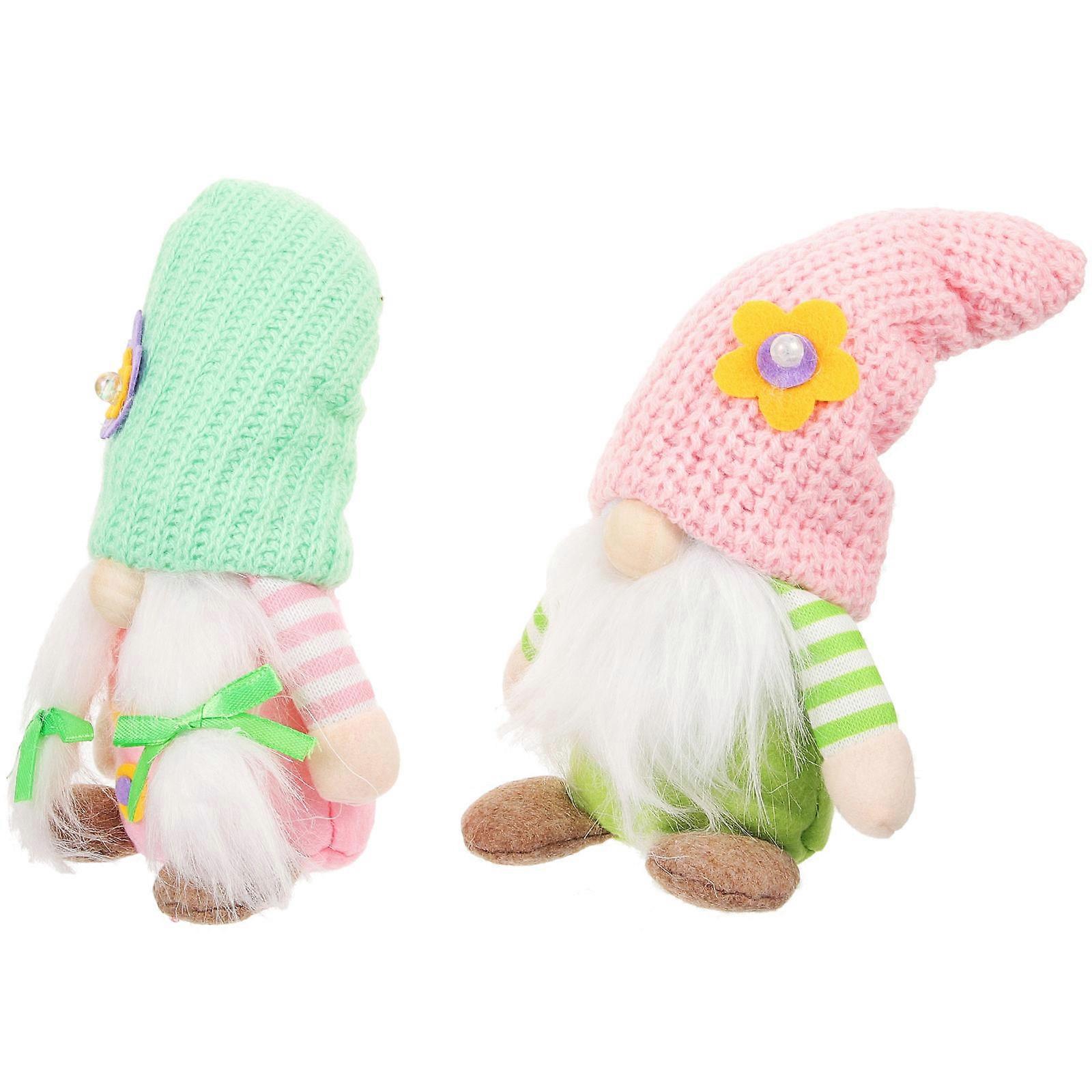 Assorted Color Plush Gnome Doll for Kids Playing 6Pcs Tiered Tray Adornment