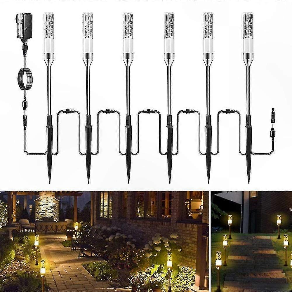 Outdoor Garden Pathway Lighting with 6 Functions, Waterproof LED Spike Lights, Crystal Bubble Acrylic Design, 12V Low Voltage